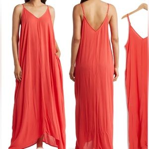 NWT Love Stitch Gauze Maxi Dress S/M in Red